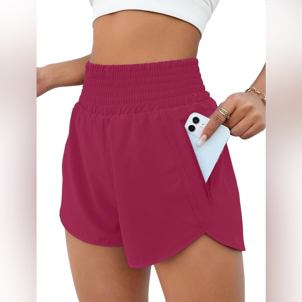 High Waisted Running Shorts With Pocket